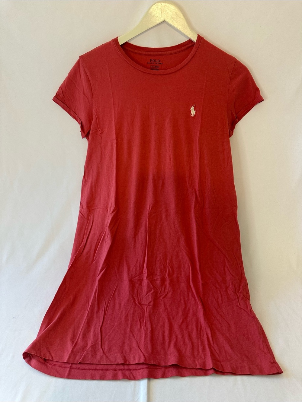 Polo by Ralph Lauren Red Short-Sleeve Tee Dress with Embroidered Pony